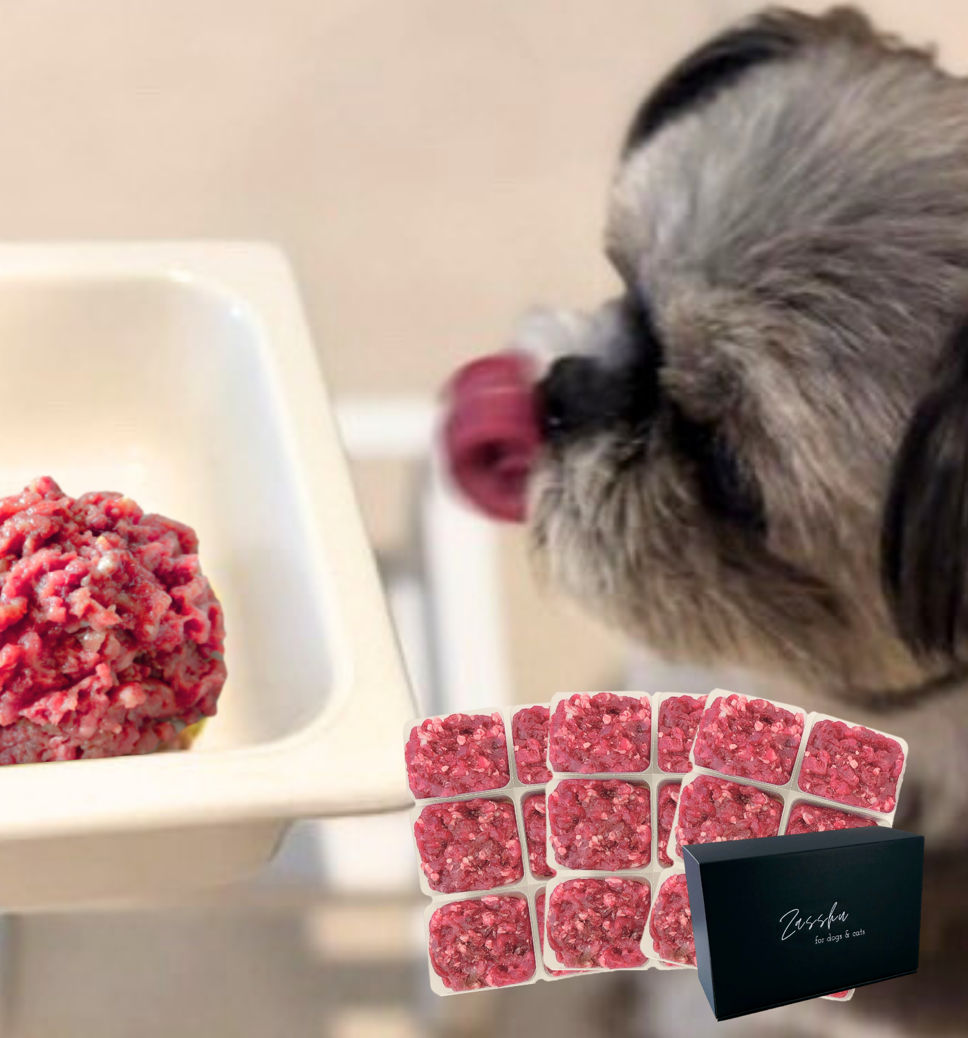 【新商品】Zasshu® 馬肉 ミンチトレイ 小分けトレー 馬肉ミンチ 犬用 犬 冷凍 生肉 トッピング用ドッグフード 手作りごはん 食用