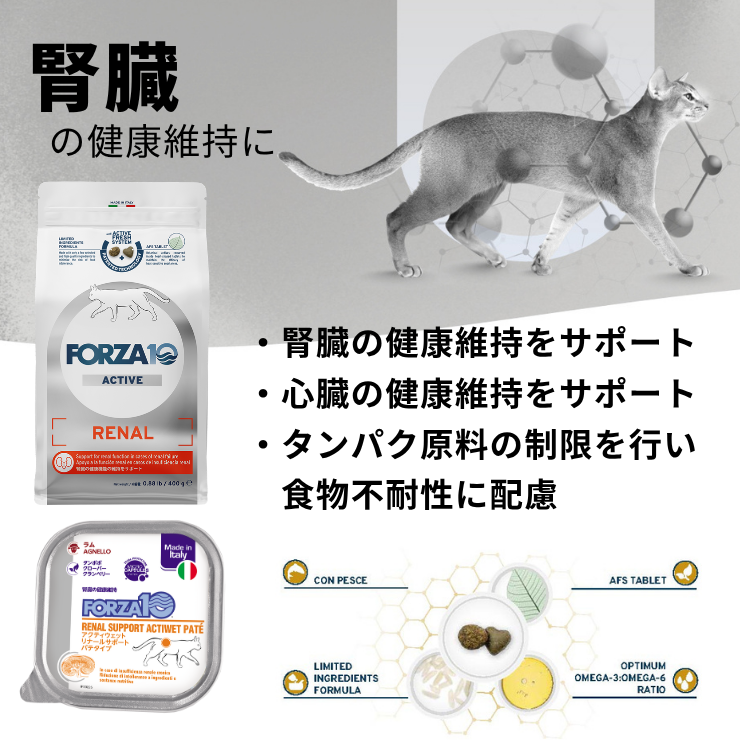 猫 腎臓ケア 療法食 フォルツァ 猫用 腎臓病 慢性腎不全 シニア 食事療法食 腎臓食 キャットフード Forza10