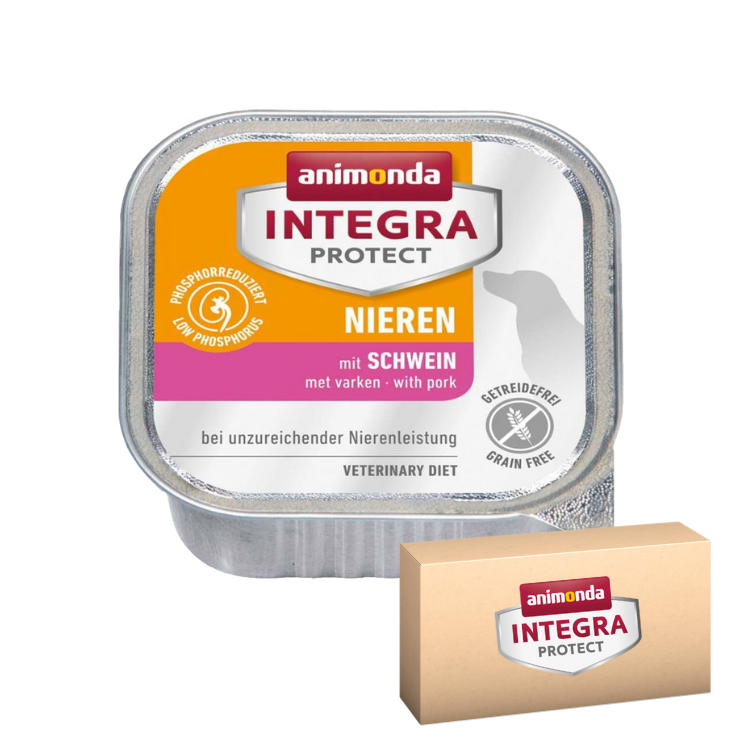 Animonda Dog Diet Integra Protect Kidney Care (Low Phosphorus) Canine Kidney Disease Dog Kidney Food Pig Wet Food 150g Pork (86534) 