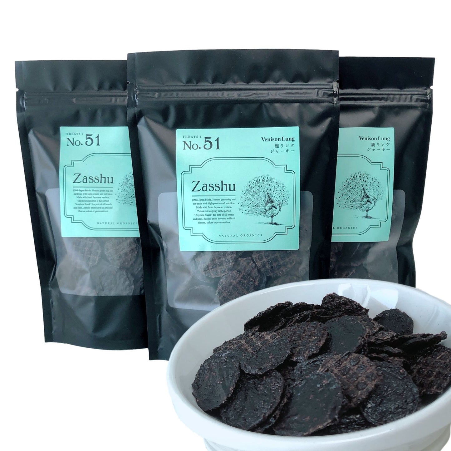 No.51 Venison Lang Chips Jerky Made in Japan No Additives Dogs Cats Snacks 